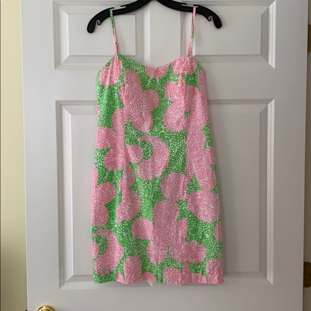 Lilly Pulitzer mccallum pink green tieback dress 8